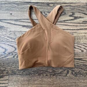 Tan brown crisscross Lululemon sports gym bra bralette